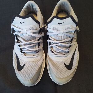 Men's Nike shoes size 10, gray white black, no insoles.